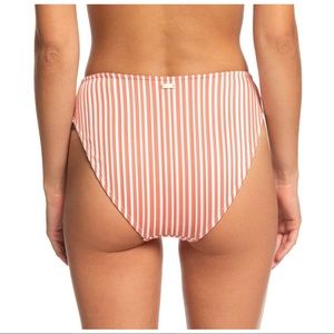 NWT Roxy High Leg Stripe Bikini Bottom Size L
